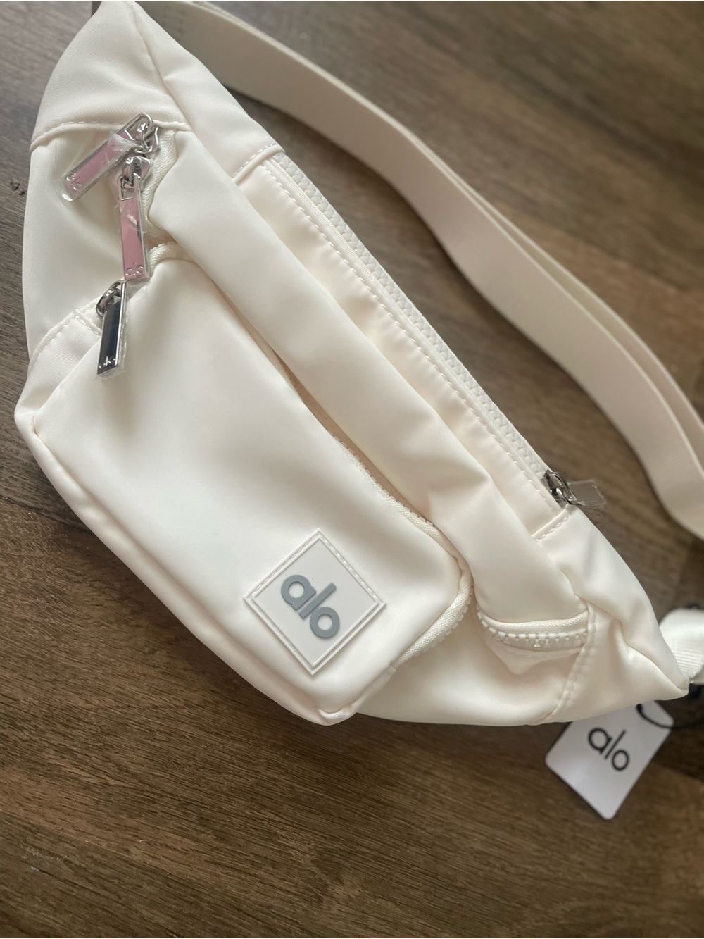 ALO Yoga Cream Nylon Crossbody Belt Bag
